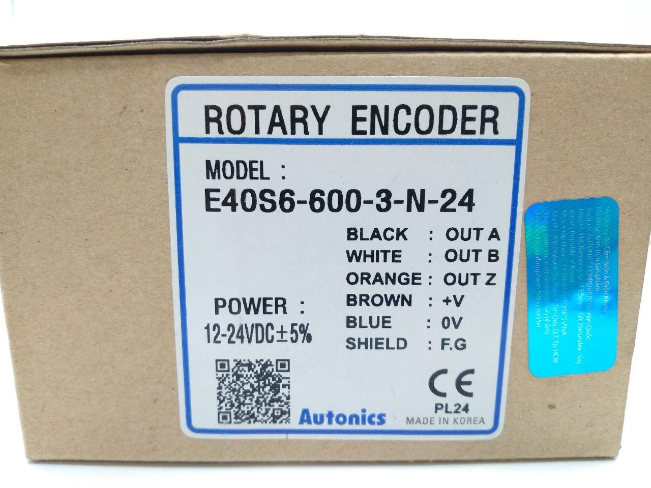 Bộ mã hóa vòng quay tương đối 40mm (Loại trục) Autonics E40S6-600-3-N-24