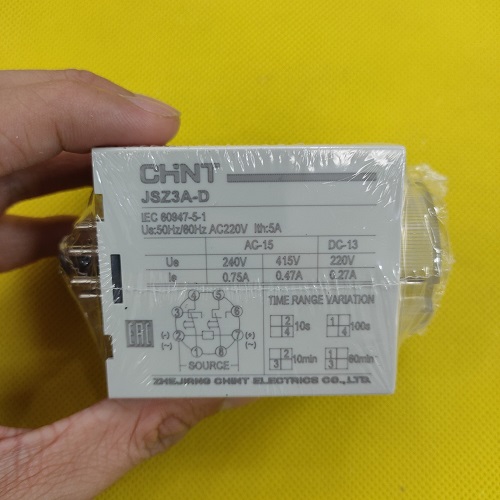 Relay thời gian Chint (1-10)s/100s/10min/60min JSZ3A-D AC220V