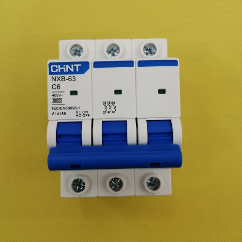 CB tép (MCB) dòng cắt 6KA 3 cực Chint NXB-63 3P C6 6kA