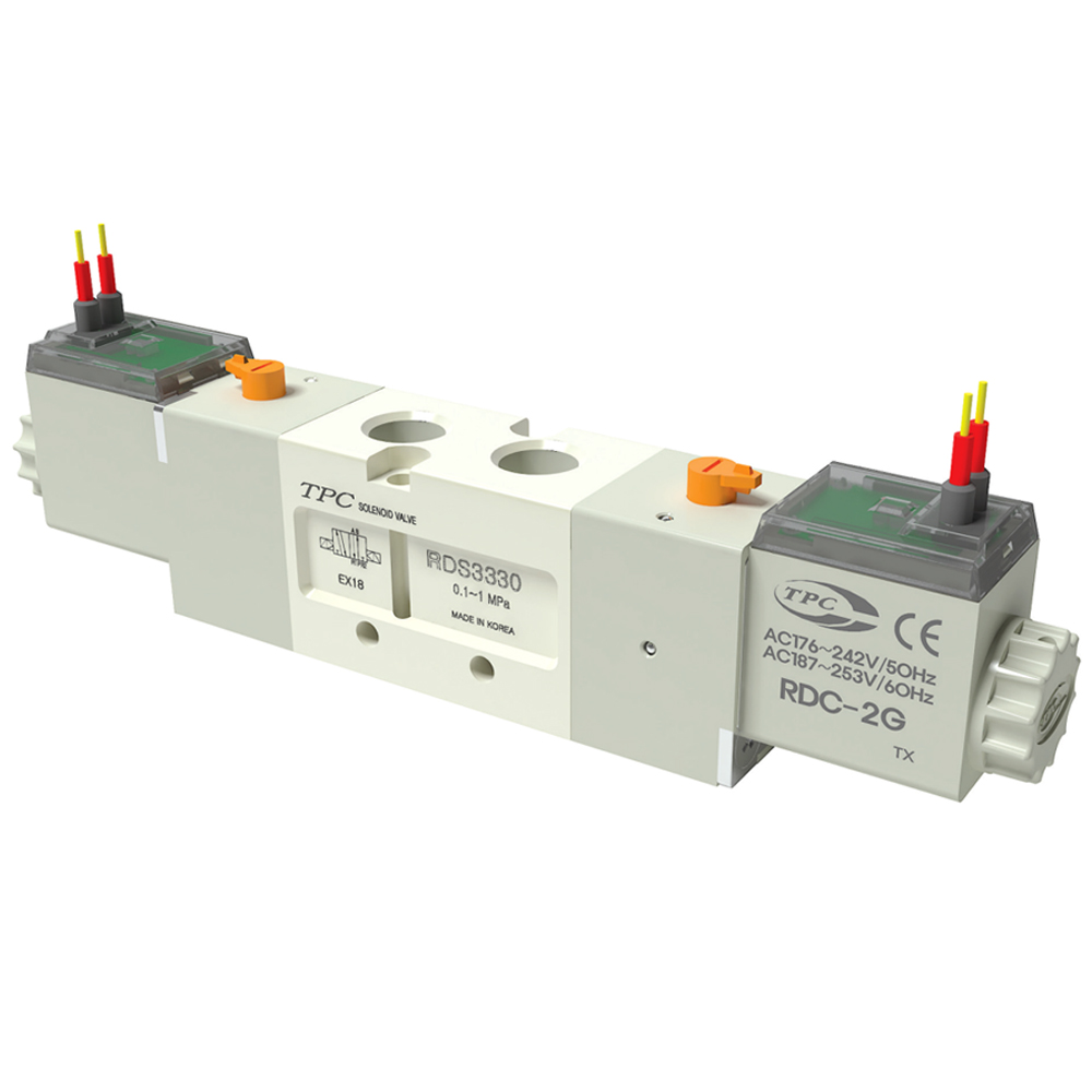 Van điện từ 5/3, 2 coil điện áp 110 VAC, ren 1/4” TPC RDS3330-1G-02