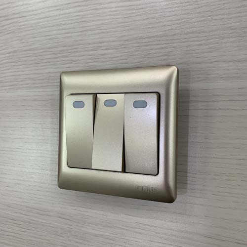 Bộ công tắc ba 1 chiều 10AX250V màu vàng