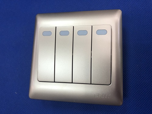 Bộ công tắc bốn 1 chiều 10AX, 250V màu vàng