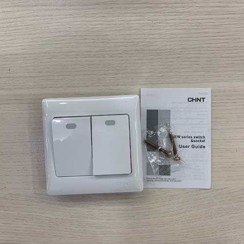 Bộ công tắc đôi 1 chiều 10AX, 250V màu trắng