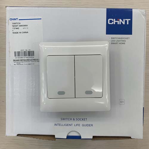 Bộ công tắc đôi 1 chiều 10AX, 250V màu trắng