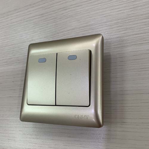 Bộ công tắc đôi 1 chiều 10AX250V màu vàng