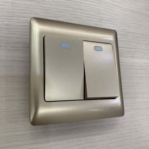 Bộ công tắc đôi 1 chiều 10AX250V màu vàng