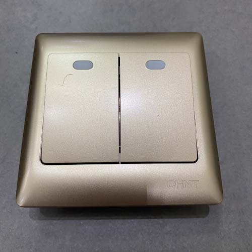 Bộ công tắc đôi 2 chiều 10AX250V màu vàng