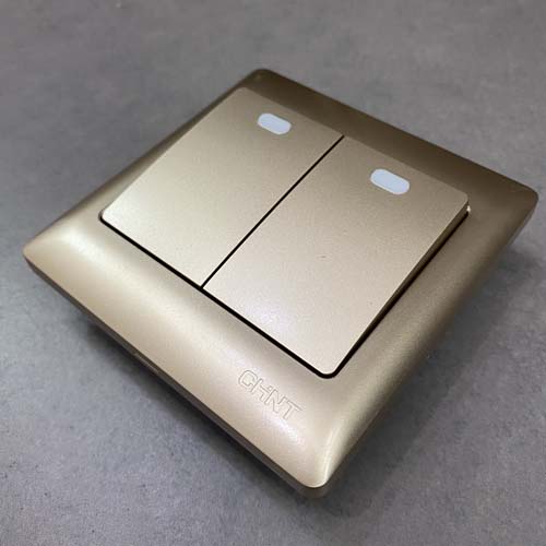 Bộ công tắc đôi 2 chiều 10AX250V màu vàng