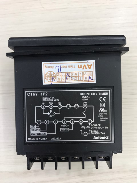 Bộ đếm bộ định thời loại hiển thị số có thể lập trình Autonics CT6Y-1P2