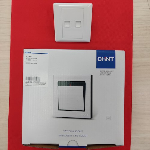 Bộ ổ cắm điện thoại đôi màu trắng