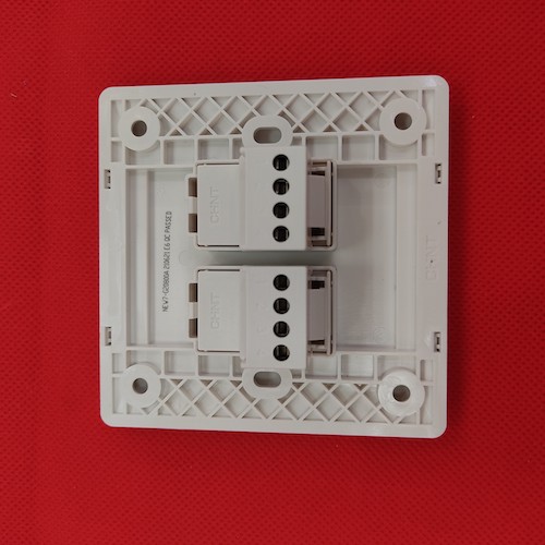 Bộ ổ cắm điện thoại đôi màu trắng