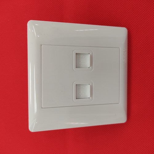 Bộ ổ cắm điện thoại đôi màu trắng