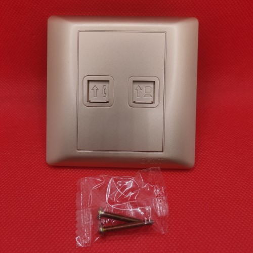 Bộ ổ cắm điện thoại, ổ cắm mạng Cat 5 màu vàng