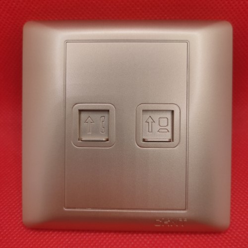 Bộ ổ cắm điện thoại, ổ cắm mạng Cat 5 màu vàng