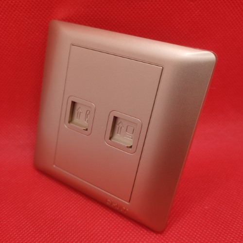 Bộ ổ cắm điện thoại, ổ cắm mạng Cat 5 màu vàng