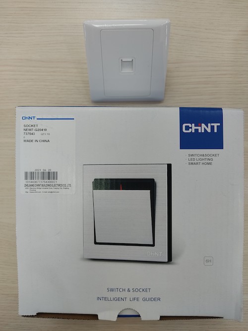 Bộ ổ cắm mạng đơn Cat 6 màu trắng