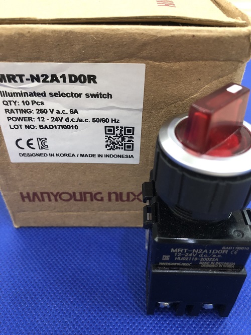 Công tắc xoay 2 vị trí có đèn phi 30 Hanyoung MRT-N2A1D0R