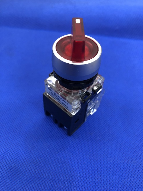 Công tắc xoay có đèn 2 vị trí viền nhôm Hanyoung MRT-MRT-R2A1A3R