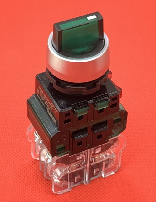 Công tắc xoay có đèn viền nhôm Hanyoung PHI 22 MRT-R3A2D0G