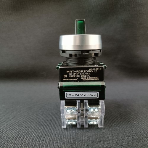 Công tắc xoay có đèn viền nhôm phi 22 Hanyoung MRT-R3R2D0G