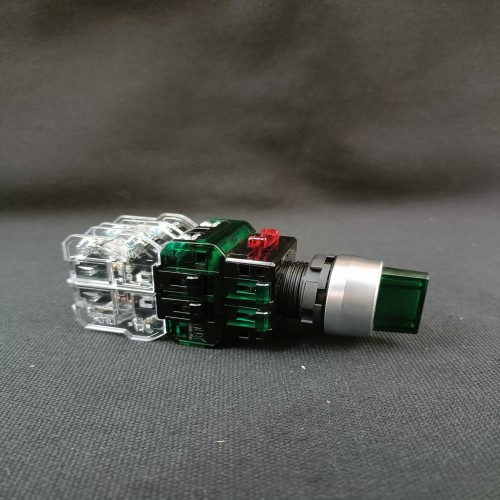 Công tắc xoay có đèn viền nhôm phi 22 Hanyoung MRT-R3R2D0G