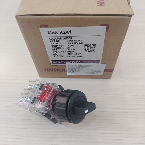 Công tắc xoay viền nhựa phi 25 Hanyoung MRS-K2A1