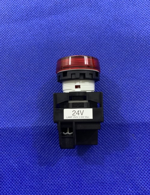 Đèn báo màu đỏ, không biến thế, IP65 ngoài mặt tủ, mặt phẳng YW1P-1EQ4R