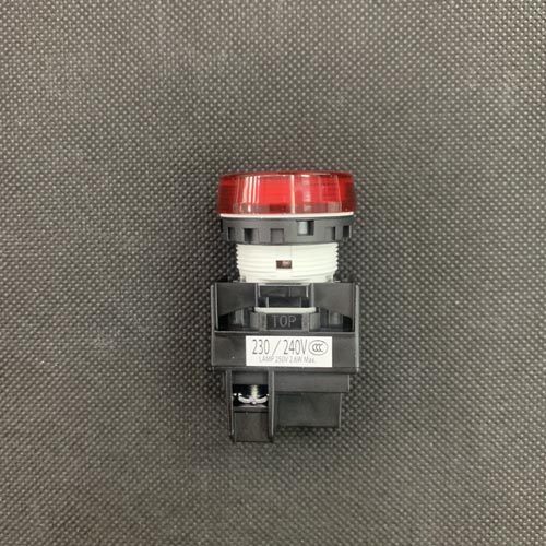 Đèn báo màu đỏ, không biến thế, IP65 ngoài mặt tủ, mặt phẳng YW1P-1EQM3R