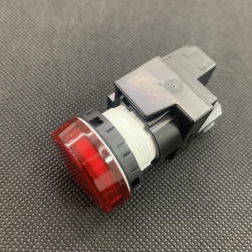 Đèn báo màu đỏ, không biến thế, IP65 ngoài mặt tủ, mặt phẳng YW1P-1EQM3R