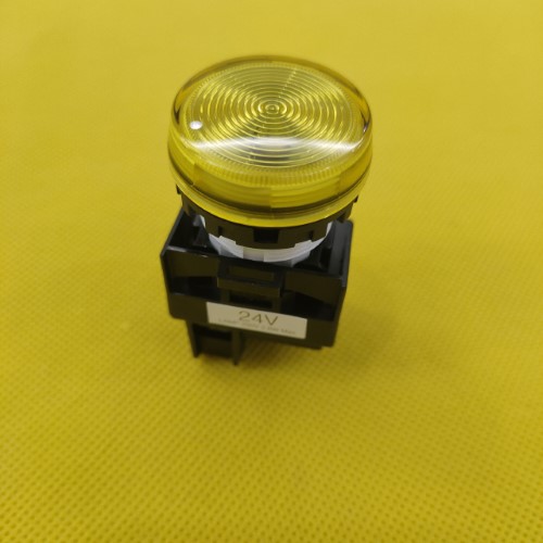 Đèn báo màu vàng,  không biến thế, IP65 ngoài mặt tủ, mặt phẳng YW1P-1EQ4Y