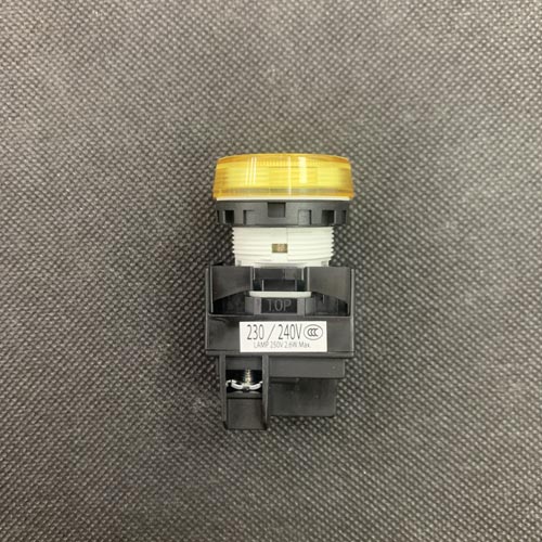 Đèn báo màu vàng, không biến thế, IP65 ngoài mặt tủ, mặt phẳng YW1P-1EQM3Y