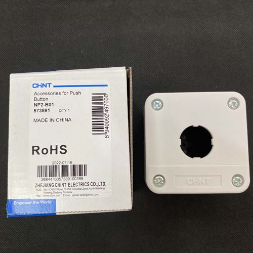 HỘP NÚT NHẤN 1 LỖ PHI 22 CHINT NP2-B01