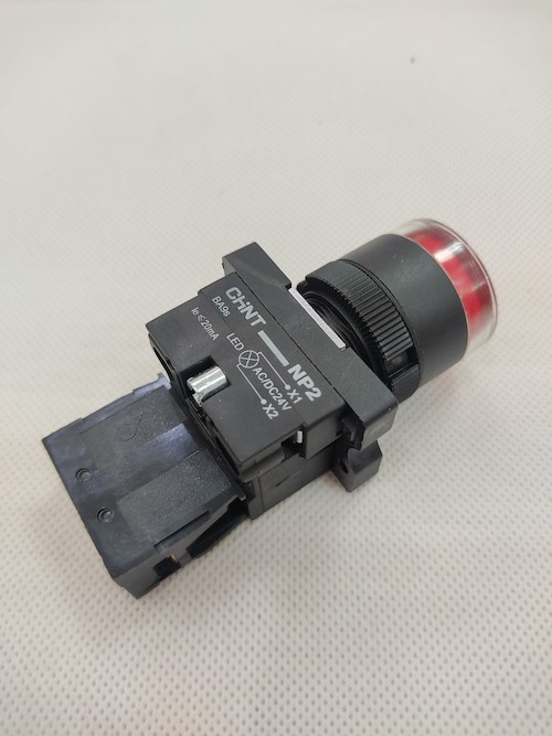 Nút nhấn Chint có đèn 24V màu đỏ 1NC NP2-EW3462 24V LED