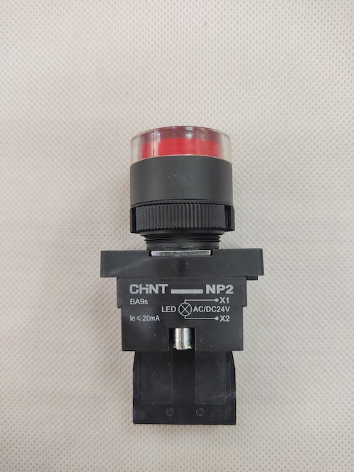 Nút nhấn Chint có đèn 24V màu đỏ 1NC NP2-EW3462 24V LED