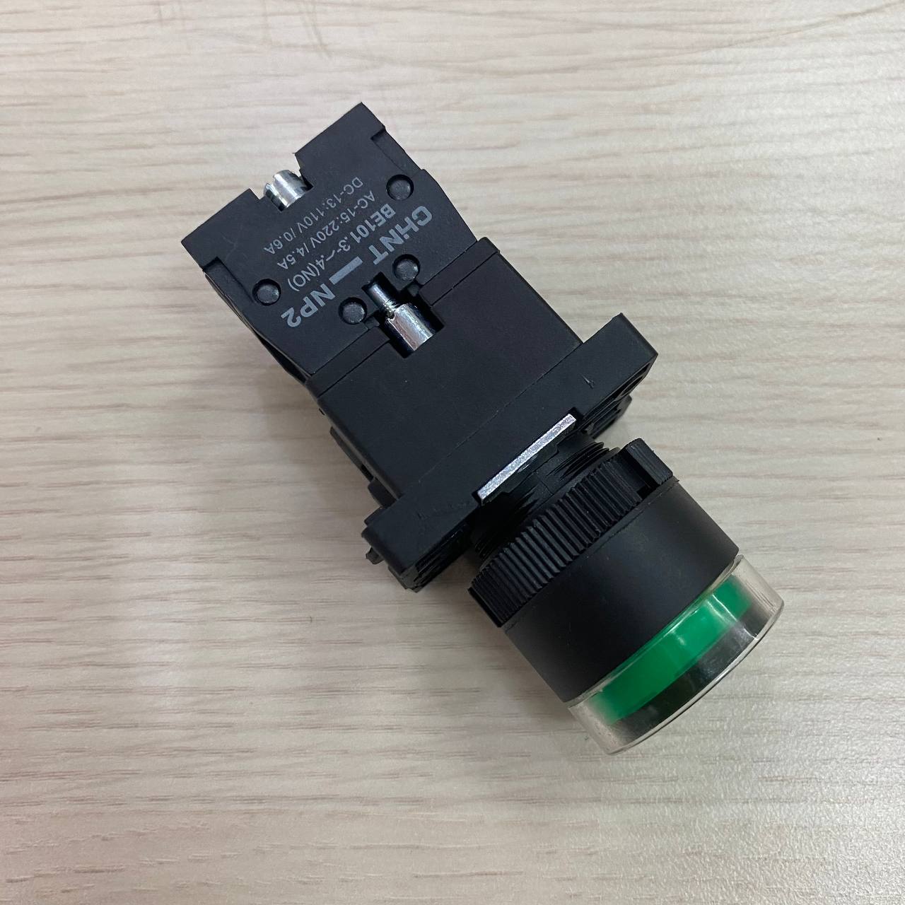 Nút nhấn có đèn Chint màu xanh lục NP2-EW3361 230V LED