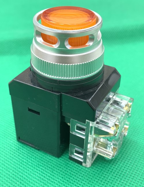 Nút nhấn có đèn LED màu vàng phi 30 CR-304-A0-Y