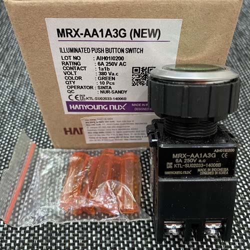 Nút nhấn có đèn phi 30 Hanyoung MRX-AA1A3G