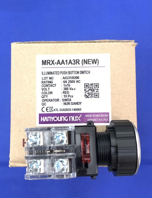 Nút nhấn có đèn phi 30 Hanyoung MRX-AA1A3R HANYOUNG NUX