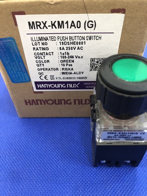 Nút nhấn có đèn viền nhựa Hanyoung MRX-KM1A0G