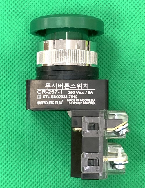 Nút nhấn dừng khẩn không giữ phi 25 màu xanh CR-257-1G