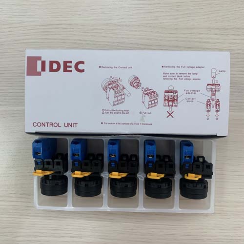 Nút nhấn không đèn, nhấn nhả, IP65 ngoài mặt tủ, màu vàng YW1B-M1E10Y