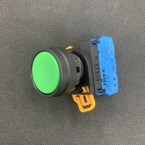 Nút nhấn không đèn, nhấn nhả, IP65 ngoài mặt tủ, màu xanh YW1B-M1E10G